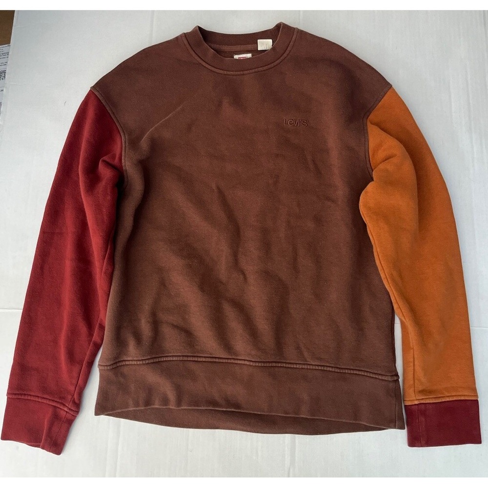 Levis Men's Small Sweatshirt Pullover Crew‎ Neck Fleece Relaxed Fit